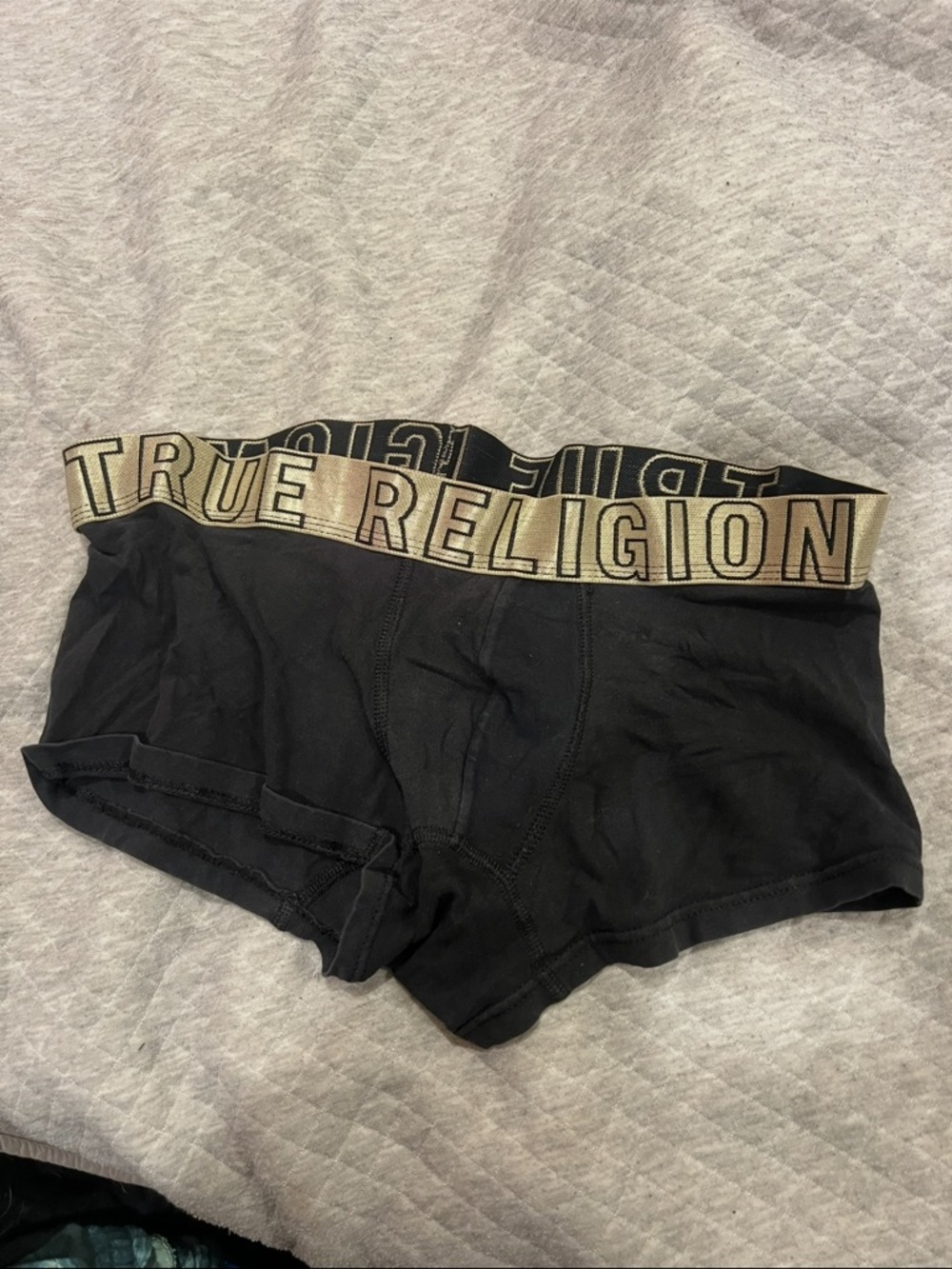 True Religion Black Underwear with Gold Logo Waistband